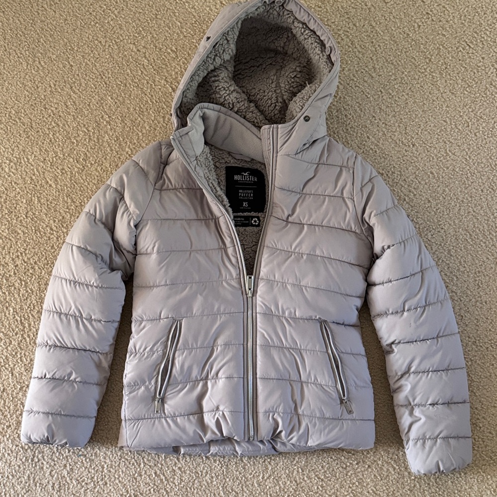 Hollister Kids Gray Puffer Jacket